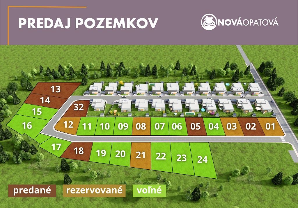 PREDAJ STAVEBNÝCH POZEMKOV SPUSTENÝ, NOVÁ OPATOVÁ II. ETAPA - LUČENEC